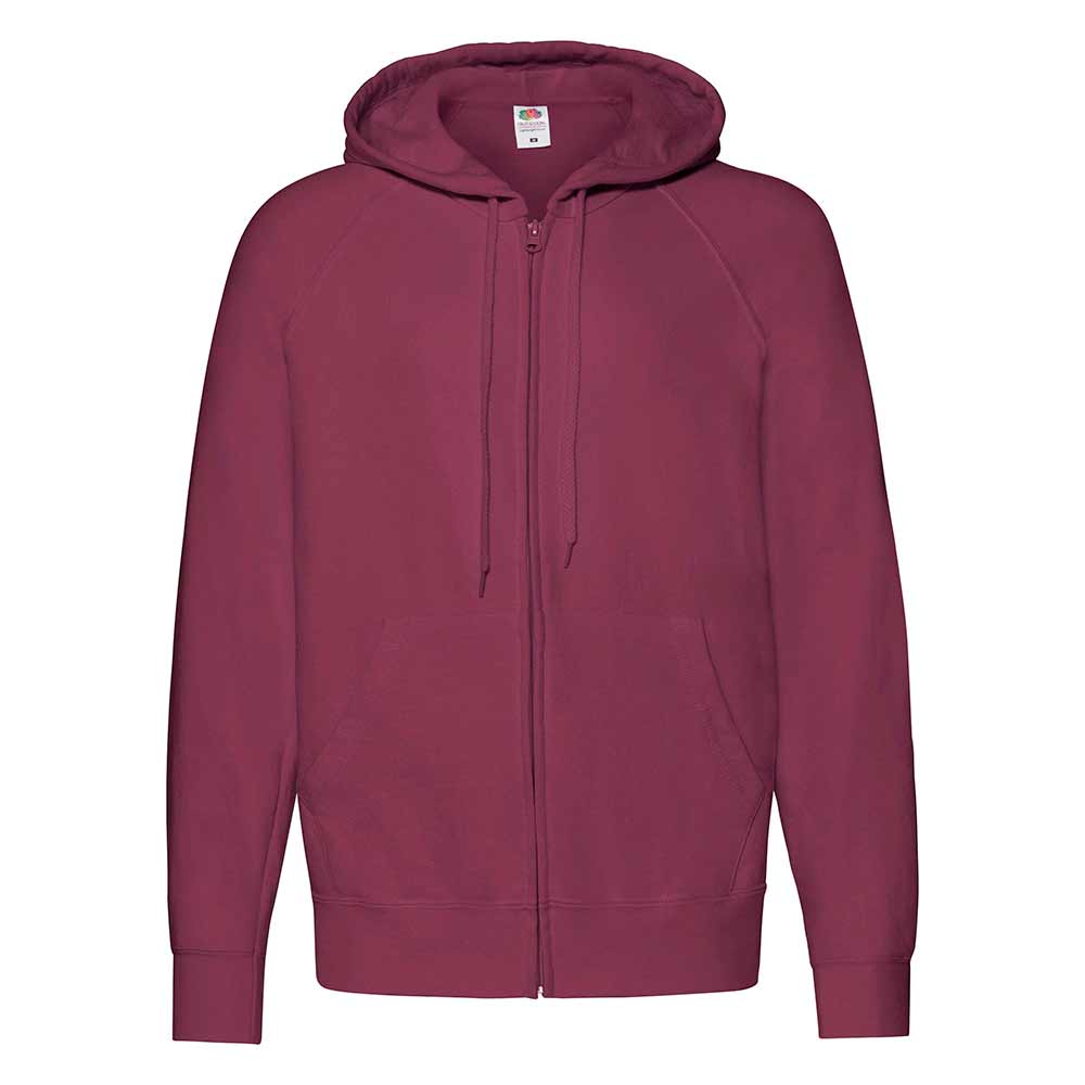 Sudadera Capucha y cremallera light granate