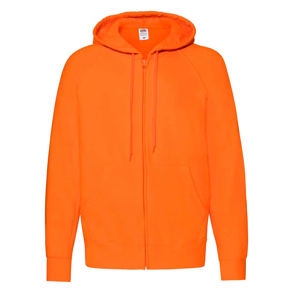 Sudadera Capucha y cremallera light naranja